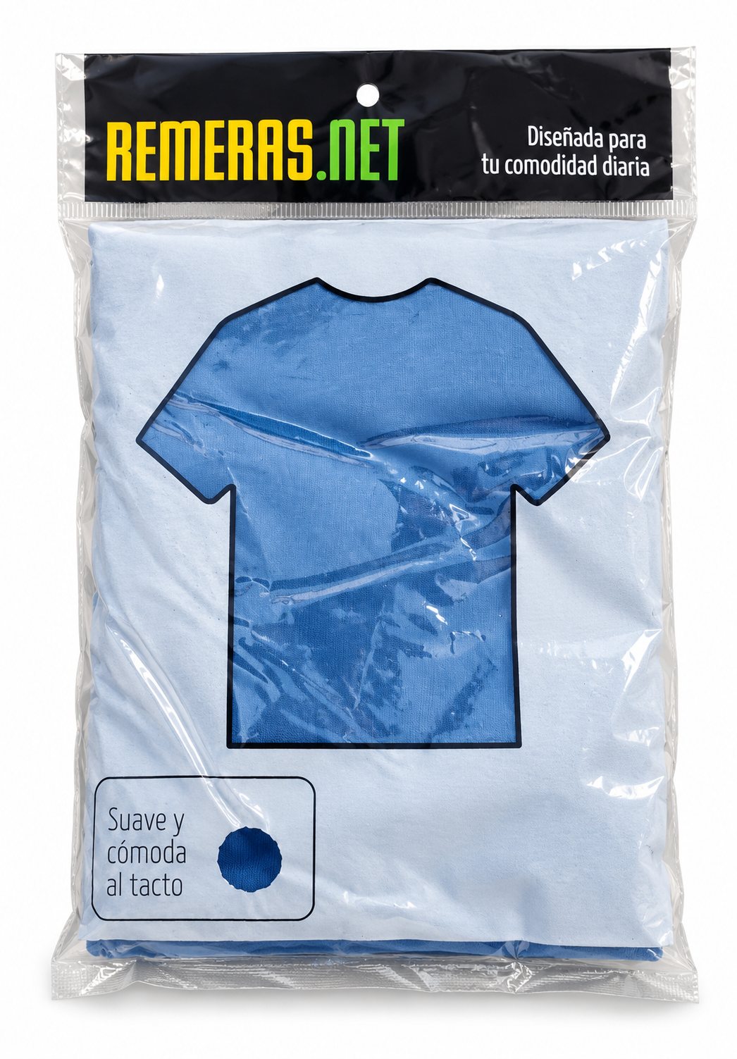 Frente de una Remera Envasada